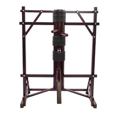 AErosx Compact Framed Wing Chun Kung Fu Wooden Dummy, Chinese Kung Fu Wing Chun Dummy with Rugged Base, Adjustable Height Mook Yan Jong Training with 3 Striking Pad, Heavy Duty Durability(B)