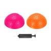 PATIKIL 2 Pcs Half Spiky Domes Balance Pods 6.7x3.1 Inch, Balance Trainer Dots with Hand Pump for Core Body Balancing Stability Training Foot Massage, Orange/Rose Red view 1