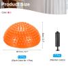 PATIKIL 2 Pcs Half Spiky Domes Balance Pods 6.7x3.1 Inch, Balance Trainer Dots with Hand Pump for Core Body Balancing Stability Training Foot Massage, Orange/Rose Red view 2
