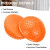 PATIKIL 2 Pcs Half Spiky Domes Balance Pods 6.7x3.1 Inch, Balance Trainer Dots with Hand Pump for Core Body Balancing Stability Training Foot Massage, Orange/Rose Red view 3