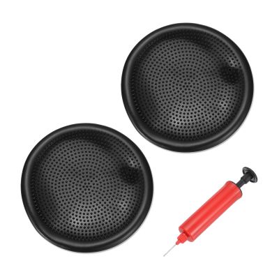 PATIKIL 2 Pcs Inflated Wobble Cushion Seat 13.2", Flexible Balance Disc with Hand Pump for Core Stability Exercise Physical Strengthening Improving Fitness Posture, Black