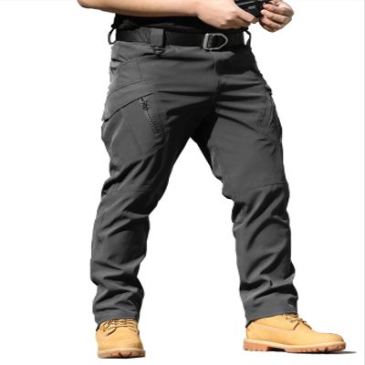 YAXHWIV Men's Hiking Cargo Pants Water Resistant Lightweight Tactical Outdoor Work Pants with Pockets(No Belt) Dark Grey