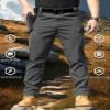 YAXHWIV Men's Hiking Cargo Pants Water Resistant Lightweight Tactical Outdoor Work Pants with Pockets(No Belt) Dark Grey view 2