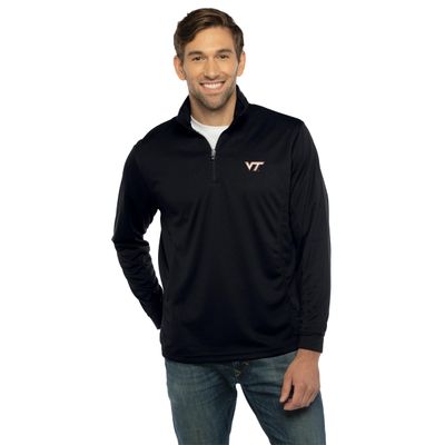 Vantage Apparel Men's Collegiate Micro Mesh Performance Black 1/4 Zip Pullover, Virginia Tech Hokies, Black, 4X-Large