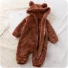 Toddler Baby Boys Girls Hoodie Jacket Baby Fleece Hooded Romper Winter Outwear Jumpsuit Snowsuit (Brown #4, 3-6 Months) view 2