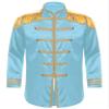 Hansber Men's Halloween Costume Tassel Jackets Marching Band Rock Man 60s Cardigan Coat Hippy Costumes Light Blue Small view 4