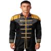 Hansber Men's Halloween Costume Tassel Jackets Marching Band Rock Man 60s Cardigan Coat Hippy Costumes Black Large view 1
