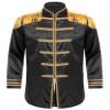 Hansber Men's Halloween Costume Tassel Jackets Marching Band Rock Man 60s Cardigan Coat Hippy Costumes Black Large view 3