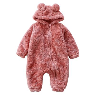 Toddler Baby Boys Girls Hoodie Jacket Baby Fleece Hooded Romper Winter Outwear Jumpsuit Snowsuit (Pink #4, 2-3 Years)