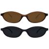 GUVIVI Retro Oval Sunglasses for Women Chic Cat Eye 90s Sunnies Lightweight Narrow Shades Trendy UV protection Sun Glasses view 1