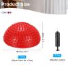 PATIKIL 2 Pcs Half Spiky Domes Balance Pods 6.7x3.1 Inch, Balance Trainer Dots with Hand Pump for Core Body Balancing Stability Training Foot Massage, Red/Purple view 2