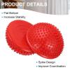 PATIKIL 2 Pcs Half Spiky Domes Balance Pods 6.7x3.1 Inch, Balance Trainer Dots with Hand Pump for Core Body Balancing Stability Training Foot Massage, Red/Purple view 3