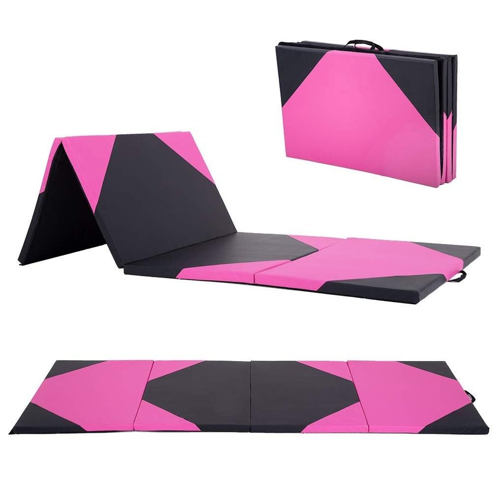 Yoga Mat Thick 2 Inch Workout Flooring for Home Gym - Exercise, Gymnastics, Tumbling, Pilates, Dance Equipment - Foldable Foam Play Mat for Kids and Adults