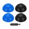 PATIKIL 4 Pcs Half Spiky Domes Balance Pods 6.7x3.1 Inch, Balance Trainer Dots with Hand Pump for Core Body Balancing Stability Training Foot Massage, Blue/Black view 1