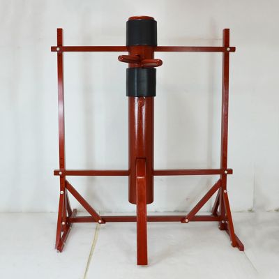 AErosx Freestanding Wing Chun Wooden Dummy with Firewood Style, Wooden Mook Yan Jong with Tripod Base, Adjustable Height Strength Trainer Sport Target, 3 Colors(C)