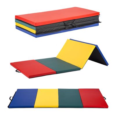 Yoga Mat Thick 2 Inch Workout Flooring for Home Gym - Exercise, Gymnastics, Tumbling, Pilates, Dance Equipment - Foldable Foam Play Mat for Kids and Adults