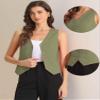 Allegra K Vest Waistcoat for Women's Fashion Sleeveless Button Down V Neck Crop Top Summer Vest Medium Green view 2