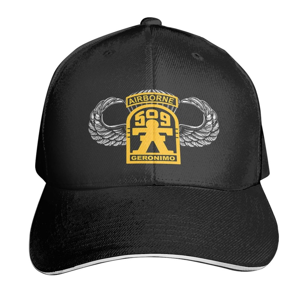 BAODANFACAI 509th-Geronimo-Airborne-W-Master-Wings Baseball Cap Adjustable Trucker Veteran Cap for Men Women Black