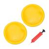 PATIKIL 2 Pcs Inflated Wobble Cushion Seat 13.2", Flexible Balance Disc with Hand Pump for Core Stability Exercise Physical Strengthening Improving Fitness Posture, Yellow view 1