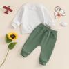 Covvoliy Toddler Baby Boy Girl Clothes Football Print Long Sleeve Sweatshirt Pockets Pants Outfits Infant Fall Winter Clothes (Green, 2-3 Years) view 3