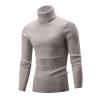 Muscularfit Mens Shirts Casual Stylish Long Sleeve Solid Turtleneck Knitted Sweater Loose Fit Pullover Shirt Fall Winter Tops Mens Shirts Casual Stylish Fall Beige L view 3