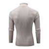 Muscularfit Mens Shirts Casual Stylish Long Sleeve Solid Turtleneck Knitted Sweater Loose Fit Pullover Shirt Fall Winter Tops Mens Shirts Casual Stylish Fall Beige L view 4