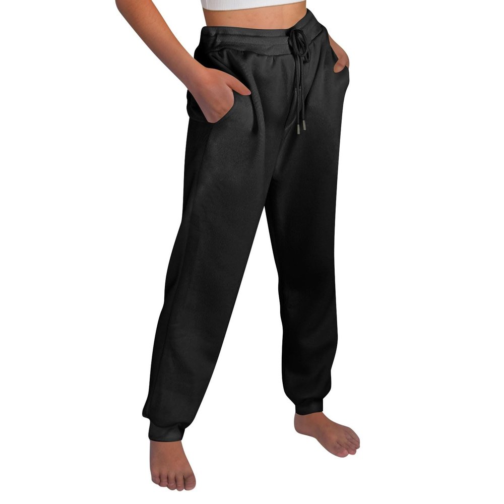 Jogger Sweatpants Women Baggy Comfy Elastic High Waisted Fleece Sweatpants Wide Leg High Waist Sweatpants Workout Jogger Sweat Pants Soft Fleece Sweatpants Drawstring Lounge Pants with Pockets