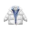 Toddler Boys Girls Metallic Winter Coat Warm Heavyweight Hooded Puffer Jacket Insulated Shiny Down (Silver, 4-5 Years) view 1