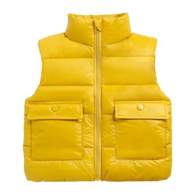 Kids Puffer Vest Lightweight Waterproof Sleeveless Zip up Outwear for Toddler Baby Boys Girls (Yellow, 12-18 Months)
