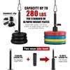 Masyrt Forearm Wrist Roller Trainer, Heavy Duty Arm Strength Training Equipment with Pulley System for LAT Pulldowns, Bicep Curls, Tricep Extensions (Black) view 3