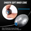 Alwonder Egg Sinkers Fishing Weights, Oval Lead Fishing Weights Sinkers Bass Fishing Casting Egg Sinker Saltwater Freshwater Tackle 3/8oz view 3