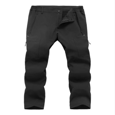 Gash Hao Mens Waterproof Ski Snow Pants Hiking Softshell Cargo Fleece Lined Warm Insulated Outdoor Fishing Pants620BLACK 30X28