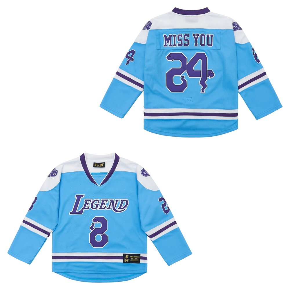 24 Youth Legend Sport Shirt,Miss You Snakeskin Hip Hop Kid Ice Hockey Jersey Blue M