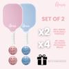 Cute Pickleball Paddles Set of 2 Pink Pickleball Paddle, 2 Pickleball Rackets 4 Balls Fiberglass Lightweight | Pickleball Gifts for Women view 2