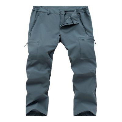 Gash Hao Mens Waterproof Ski Snow Pants Hiking Softshell Cargo Fleece Lined Warm Insulated Outdoor Fishing Pants620GRAY 40X30