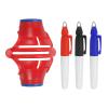 PATIKIL Golf Ball Marker Stencil 360 Degree Triple Track Golf Ball Alignment Marking Tool Line Drawing Marker with Marker Pens for Men Women, Red/Blue view 1