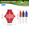 PATIKIL Golf Ball Marker Stencil 360 Degree Triple Track Golf Ball Alignment Marking Tool Line Drawing Marker with Marker Pens for Men Women, Red/Blue view 2