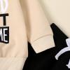 wdehow Toddler Baby Boy 2Pcs Outfits Letters Print Pullover Tops + Drawstring Pants Set Fall Winter Clothes (X-G Beige, 0-6 Months) view 4