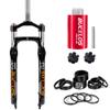 BUCKLOS 26 x 4.0 inch Fat Tire MTB Coil Suspension Fork & Bike Fork Star Nut Setting Install Tool with Star Nuts & 11PCS Aluminium Alloy Spacers Black view 1