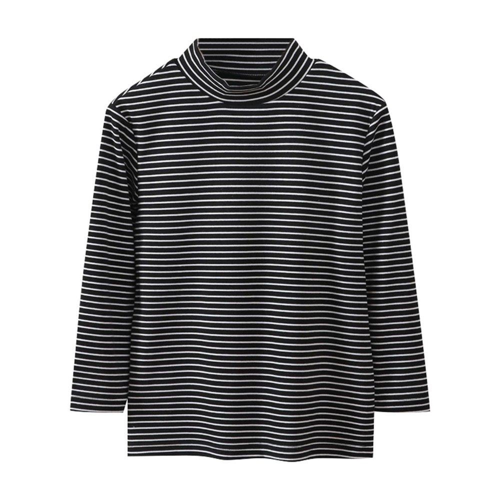Kids Thermal Shirt Little Boys Girls Long Sleeve Tee Shirts Soft Turtleneck Layering Pullover Boys (Black, 15-16 Years)