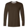 Muscularfit Mens Shirts Casual Long Sleeve Solid Crewneck Sweatshirts Athletic Gym Workout Tee Tops Loose Fit Pullover Tops Clearance of Sales Today Deals Prime Workout Tops for Men 2024 Brown XL view 2
