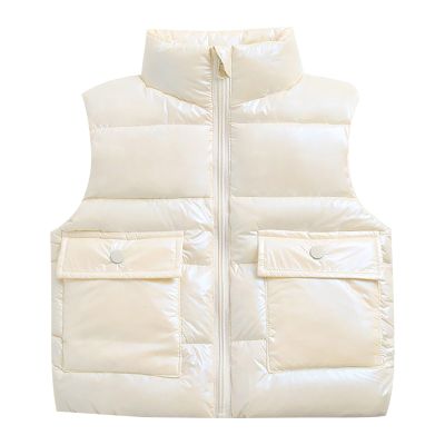 Kids Puffer Vest Lightweight Waterproof Sleeveless Zip up Outwear for Toddler Baby Boys Girls Winter (White, 2-3 Years)