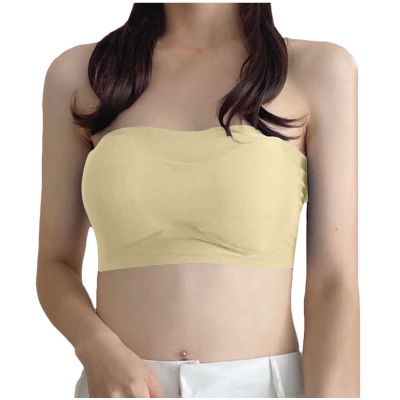 Lmdudan Sexy Strapless Bandeau Bra Stretchy Seamless Bralettes Stretchy Non Padded Bandeau Tube Tops Y2K Bras for Women