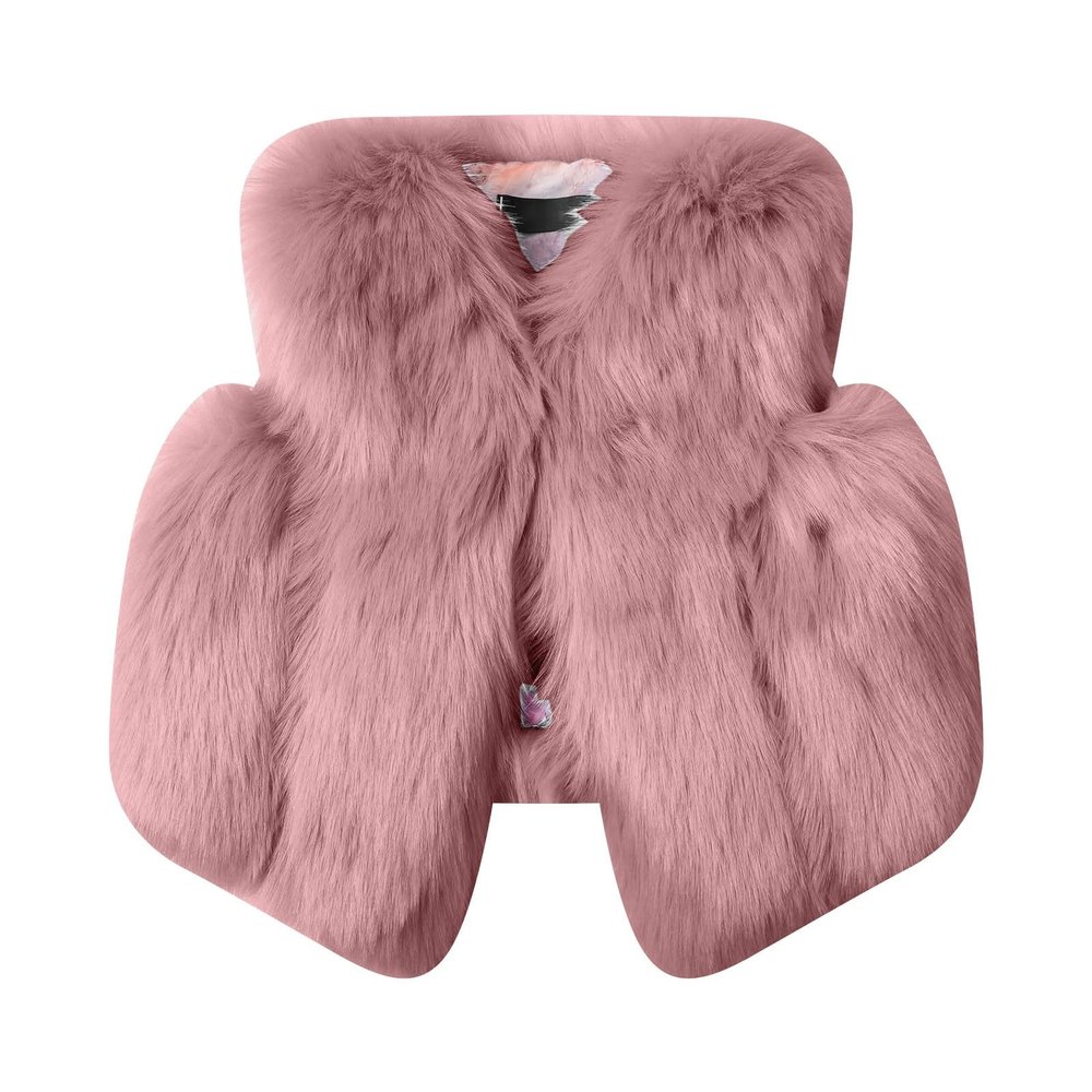 Little Girls' Faux Fur Vest Coat Jacket Outerwear Toddler Baby Girls Winter Waistcoat (Watermelon Red, 12-18 Months)
