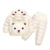 2 Piece Snowsuit Kids Boy Girl Winter Puffer Pants and Puffer Jackets Set Lightweight Cute Bears (Purple, 3-4 Years) view 2