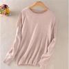 Rfmfkkg Women Pullover Cashmere Sweater Round Neck Slim Fit Solid Color Sweater Long Sleeve Knit Jumper Sky Blue S view 2