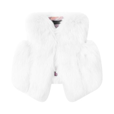 Little Girls' Faux Fur Vest Coat Jacket Outerwear Toddler Baby Girls Winter Waistcoat Thick Warm (White, 6-7 Years)