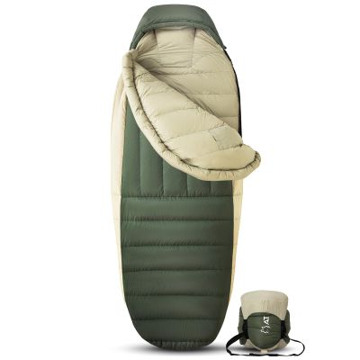 ATEPA Down Sleeping Bag for Adults, Promoter 850 700FP 20F 30F Down Mummy Cold Weather Single Wide XL Sleeping Bags with Compression Sack for Camping