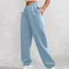 ASHER FASHION Women's Baggy Sweatpants, V Crossover Joggers with Pockets High Waisted Wide Leg Workout Lightweight Sweatpants Sky Blue view 4