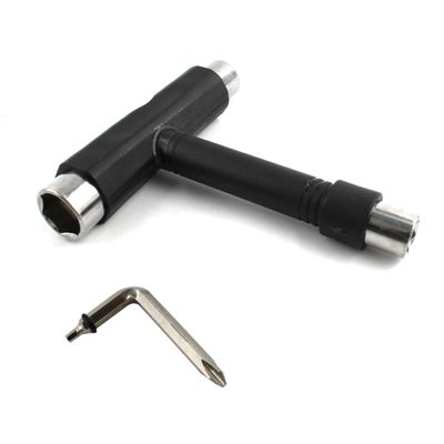 esahpss Black Muti-Function Portable Skateboard ToolsSkateboard Tool is 14,13,9.7mm with an L-Shaped Cross Hex Wrench